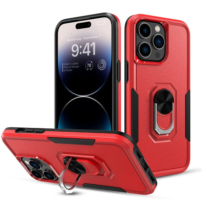 Phone Case with Ring Stand for Iphone 14 Pro Max/14 Pro/14 Plus/14 Shockproof Armor Cover, Red
