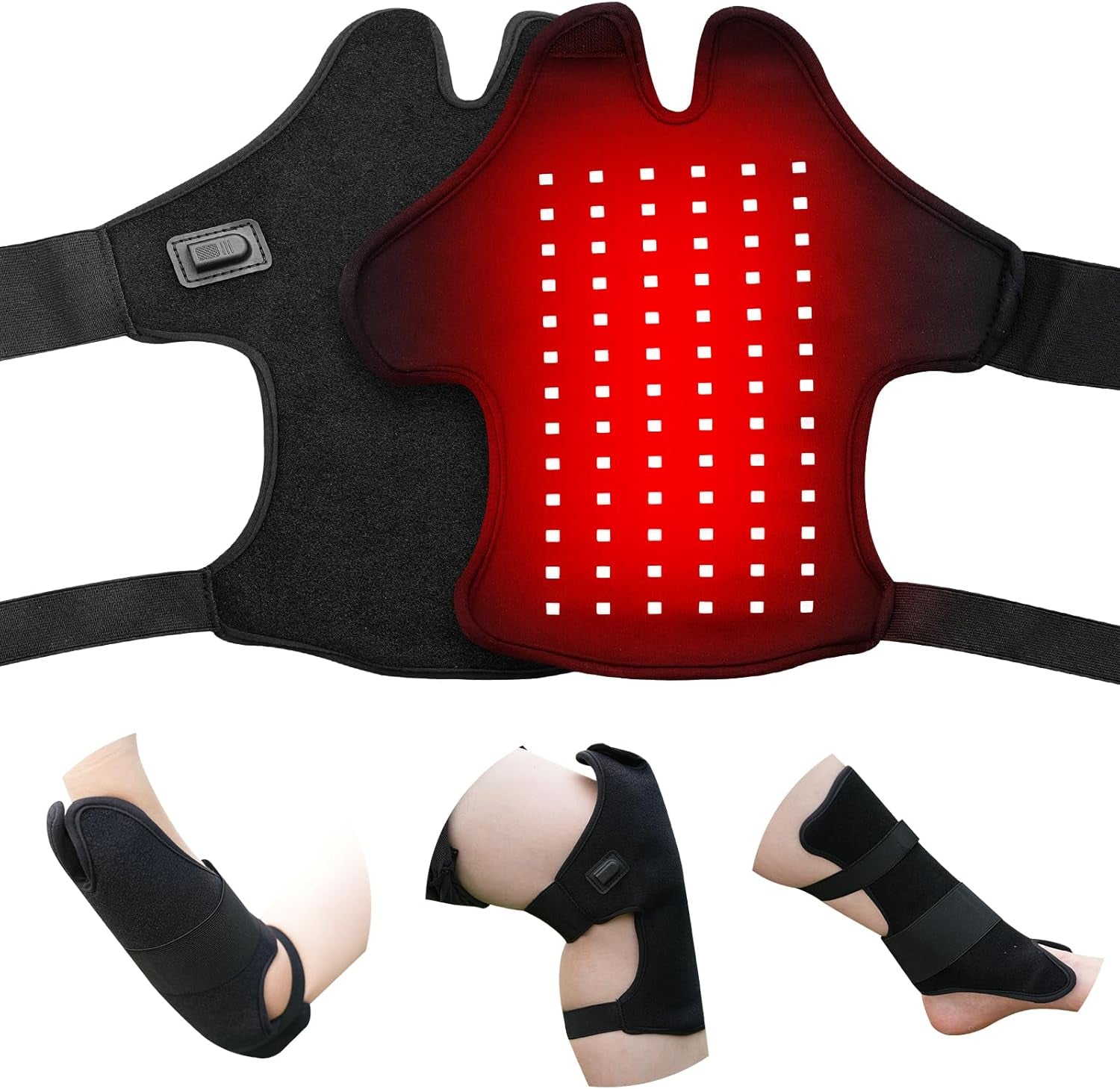 Multi-Functional Red Light Therapy Belt for Neck, Knee, Feet, Hands, Etc. 660Nm & 850Nm Near-Infrared Light Therapy Wrap Devices with Heat for Body, Massager Mat for Pain Relief at Home