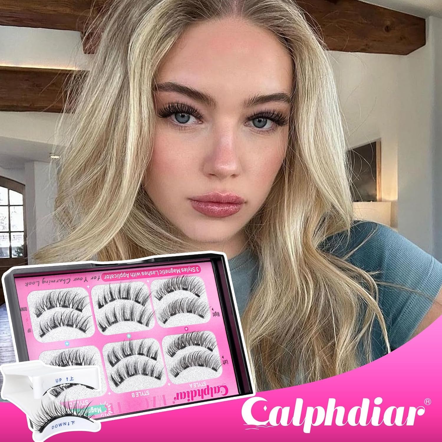 Magnetic Eyelashes - No Glue, No Eyeliner - Natural Look - 3 Styles - Synthetic Fibers - Black - Pair