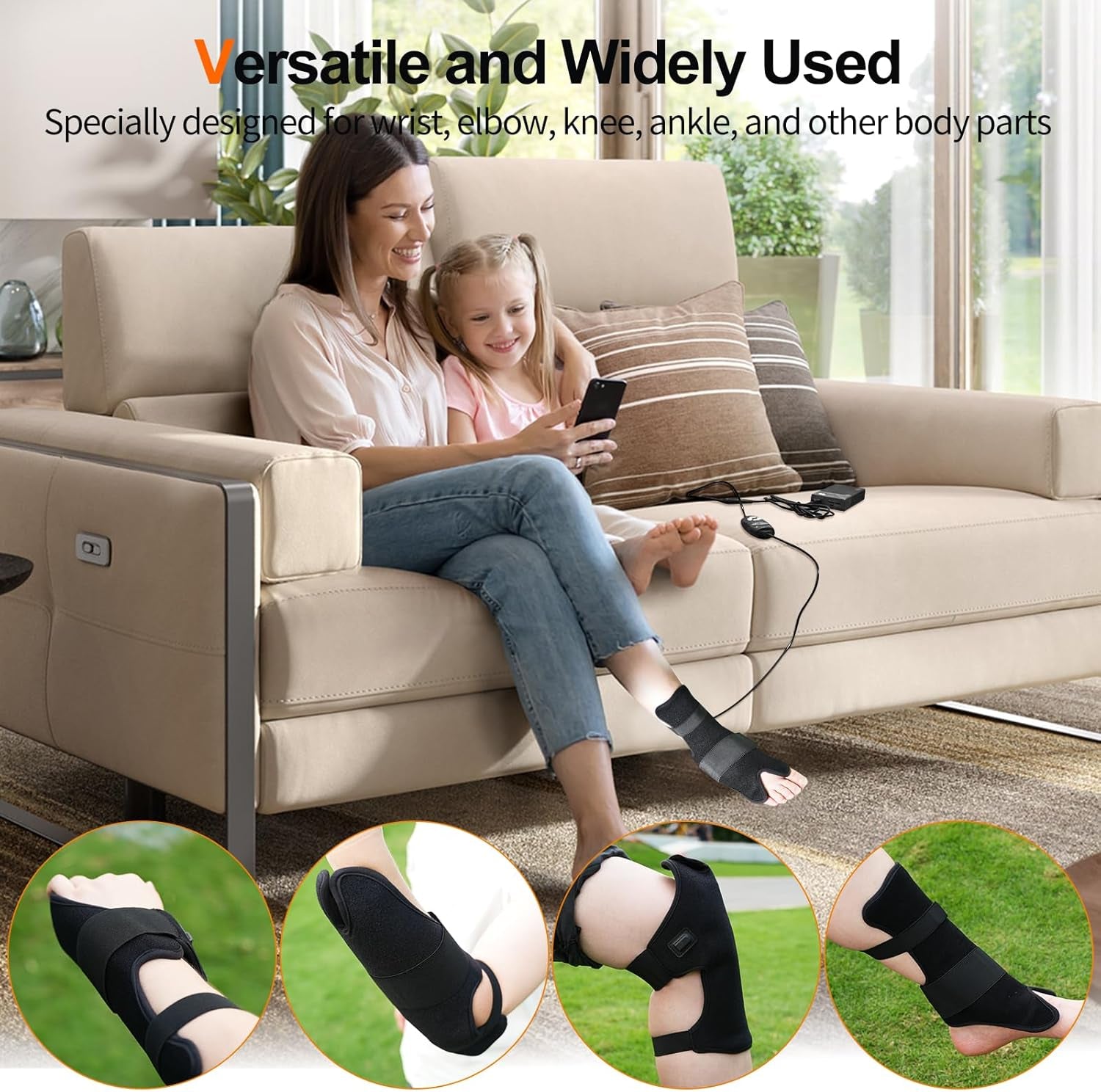 Multi-Functional Red Light Therapy Belt for Neck, Knee, Feet, Hands, Etc. 660Nm & 850Nm Near-Infrared Light Therapy Wrap Devices with Heat for Body, Massager Mat for Pain Relief at Home