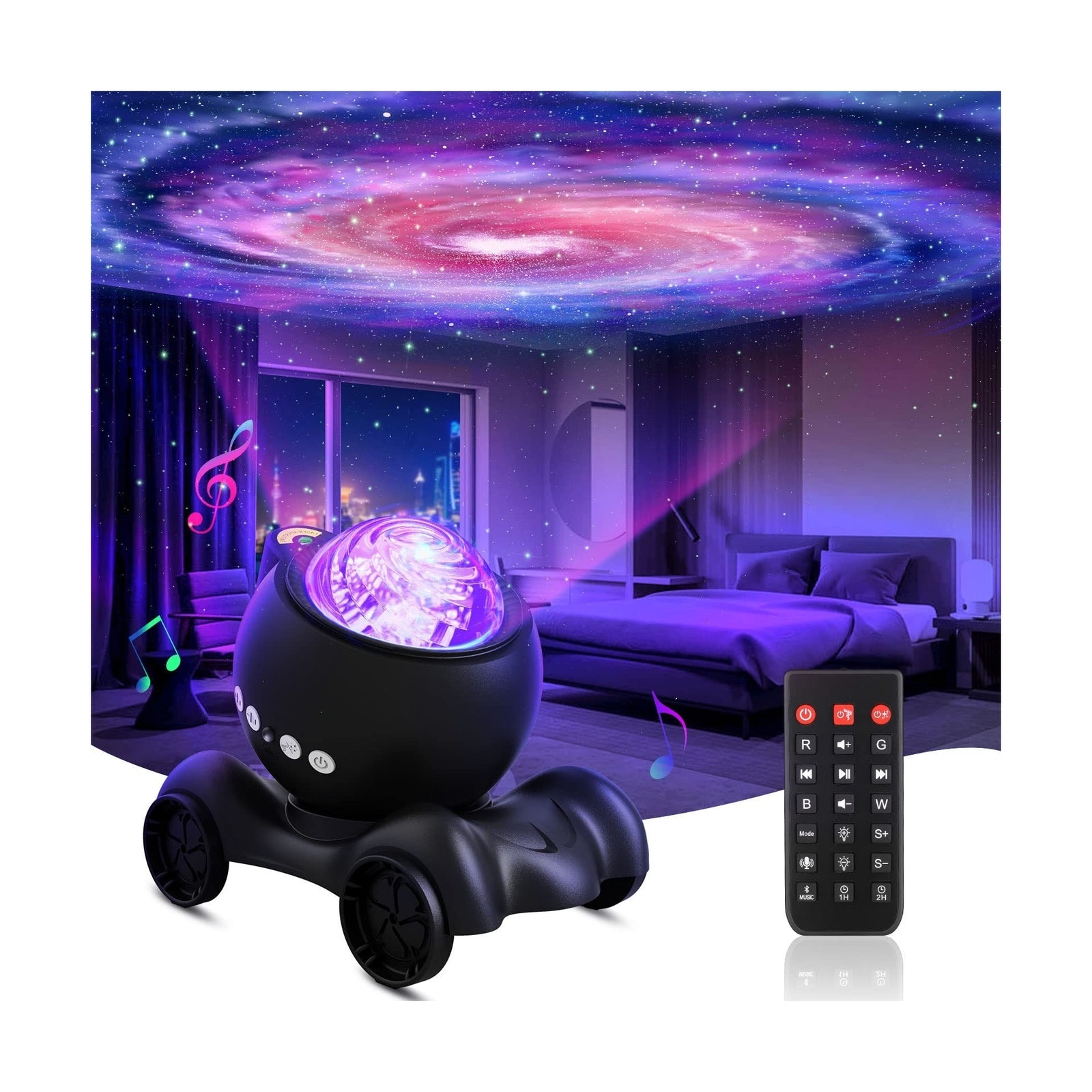 ENOKIK Galaxy Projector, Star Projector Built-In Bluetooth Speaker, Night Lig...