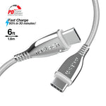 Naztech Titanium USB-C to USB-C Braided Cable 6Ft