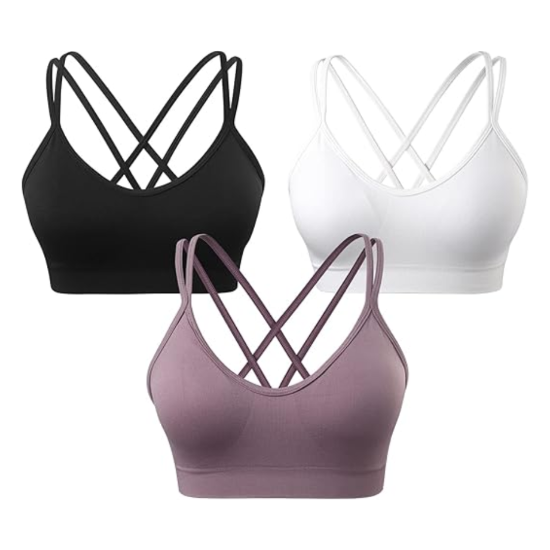 Crossback athletic bra (3-pack)