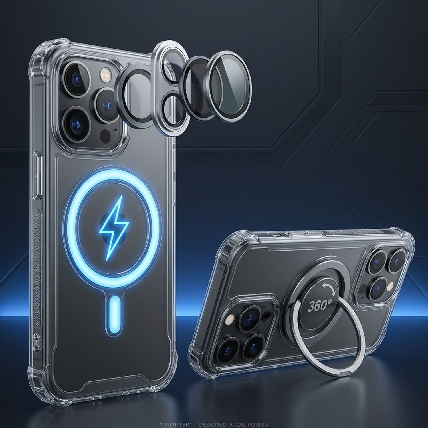 Magnetic ring phone holder case