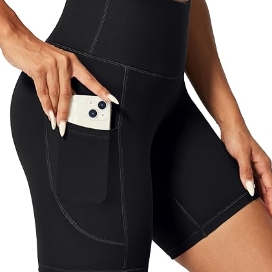 Athletic shorts biker high-waist