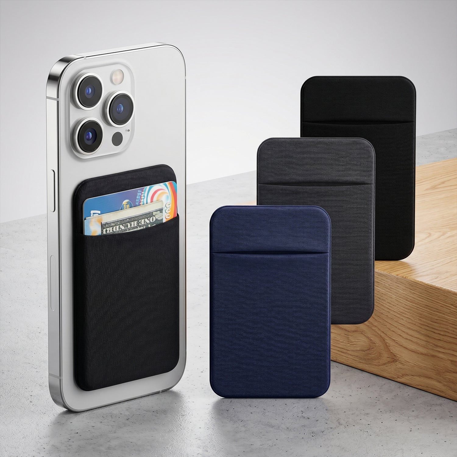 Phone Wallet Stick on Card Holder Adhesive Pocket for Iphone Samsung Back Case
