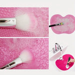 Apple Shaped Silicone Makeup Brush Cleaning Pad-Efficient & Portable & Reusable Makeup Brush Cleaning Mat with Suction Cup