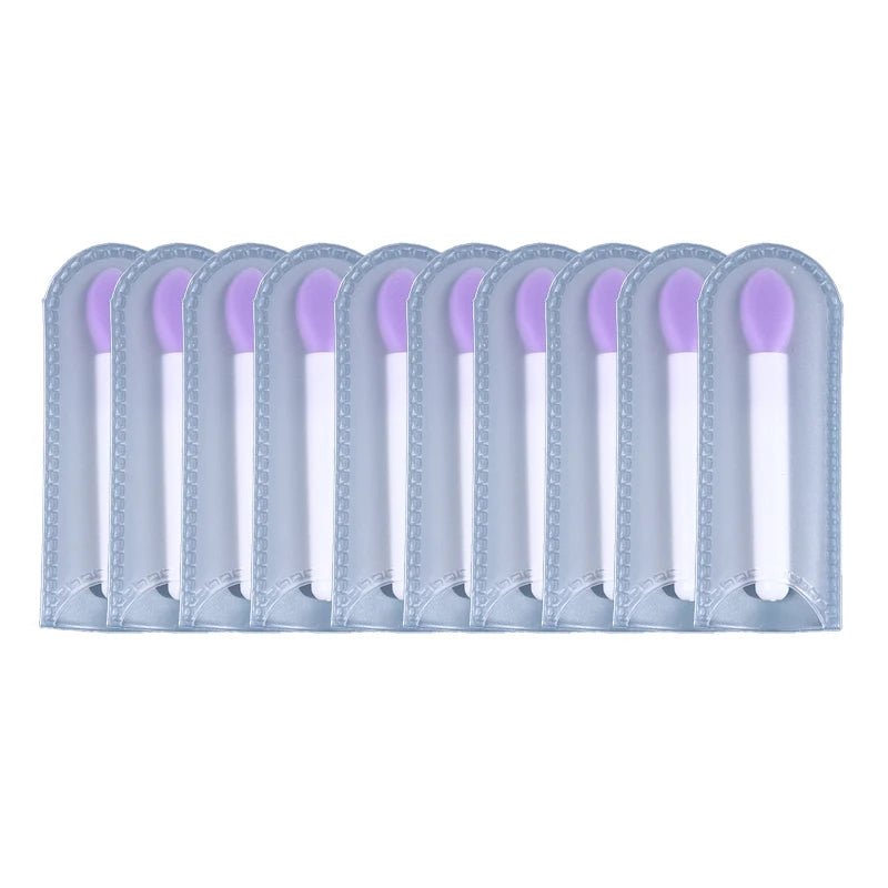 10Pcs Silicone Lip Brush Set Small Makeup Brushes Lipstick Applicator Brushes for Lip Care Makeup Use