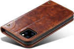 Compatible with Iphone 11 Leather Case,  for Iphone 11 Wallet Folio Case Book Design Magnetic Closure with Stand and ID Holder Credit Card Slots for Apple Iphone 11 6.1 Inch 2019 Khaki