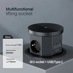 YINKA Pop up Table Socket Lifting Socket, USB Type-C Outlet, EU Socket, 15W Wireless Charge, Desktop Hidden Lifting Socket