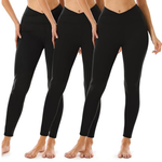 Crossover waistband yoga leggings