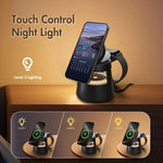 4 in 1 Wireless Charging Station, 15W Fast Charging Wireless Charger for Iphone Airpods Iwatch with Magsafe and Mushroom Light, Compatible with Iphone 8 and above Series