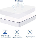 Waterproof Mattress Pad Twin XL Size Cotton Top down Alternative Filling Pillow Top Mattress Topper Cover-Fitted Quilted (Twin XL Mattress Pad)