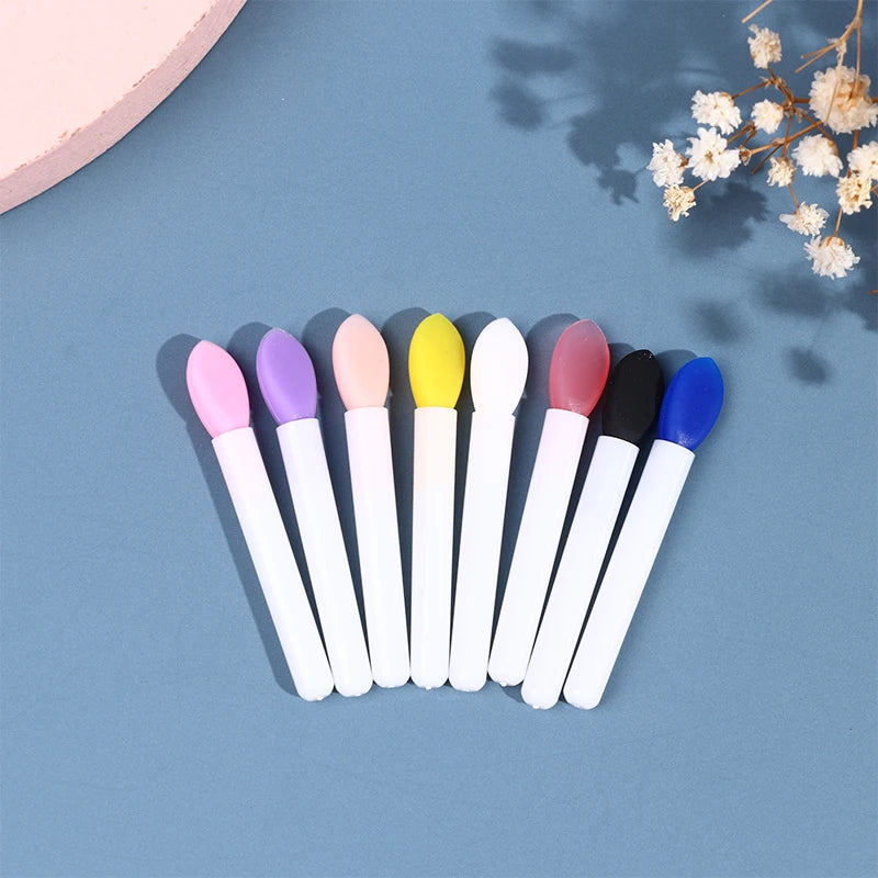 10Pcs Silicone Lip Brush Set Small Makeup Brushes Lipstick Applicator Brushes for Lip Care Makeup Use