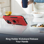 Phone Case with Ring Stand for Iphone 14 Pro Max/14 Pro/14 Plus/14 Shockproof Armor Cover, Red