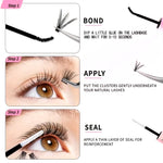 Lash Bond and Seal for Cluster Lash Glue 2In1 Glue Lasting Waterproof Clear Coating Raincoat Strong Tasteless DIY10 ML Glue