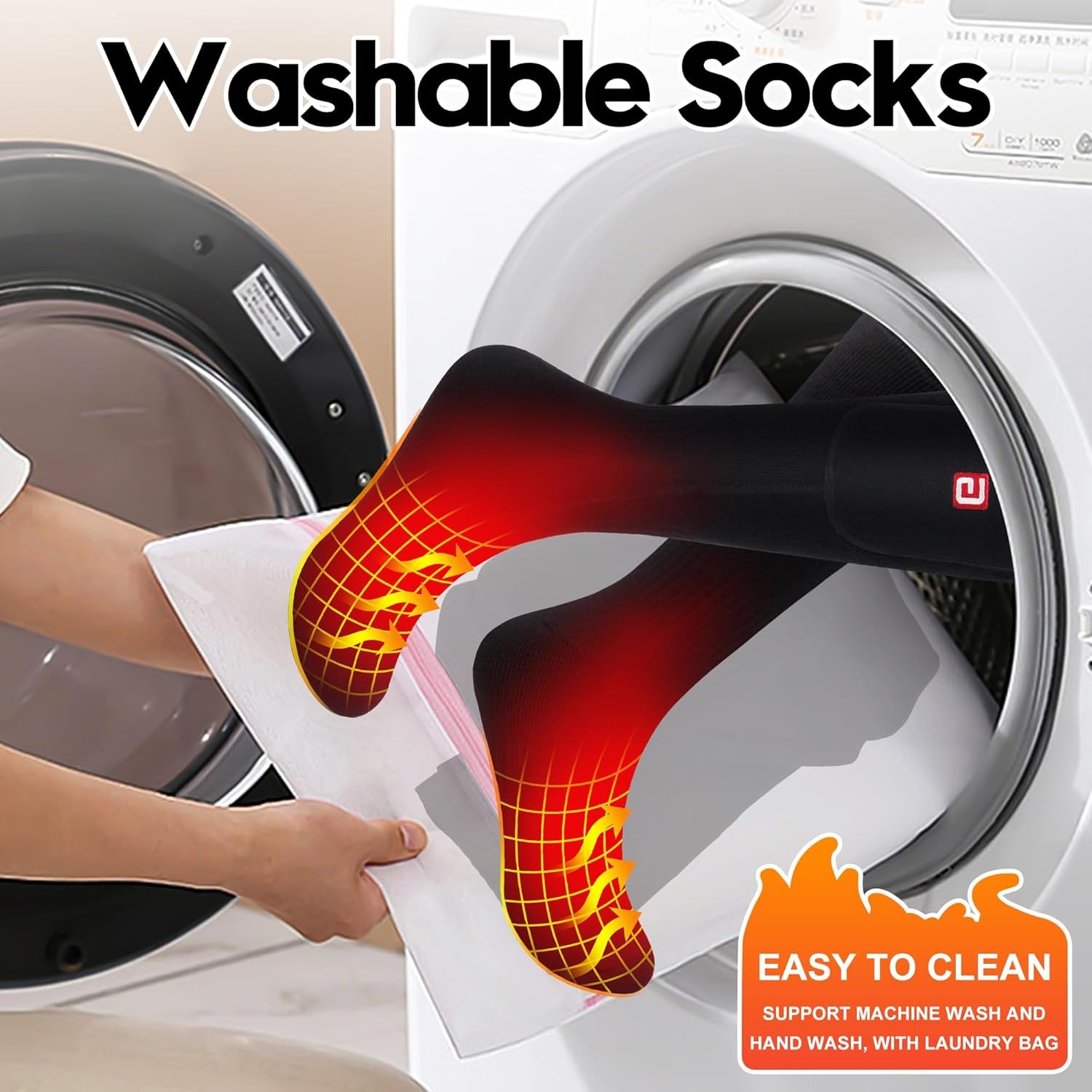 Heated Socks for Men Women - Rechargeable Battery Electric Socks for Chronically Cold Feet - Winter Warm Thermal Washable Unisex Foot Warmer for Hunting Skiing Cycling