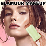 Cream Bronzer Stick Highlighter Stick Face Cream Contour Stick,Makeup Bronzer Stick with Brush,Buildable Highlight Contour Makeup for Women (Rich Glow Bronzer Stick)