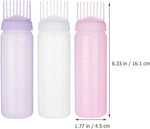 3Pcs Root Comb Applicator Bottle Hair Dye Oiling Tools Graduated Scale for Precise Application for Home Salon Use