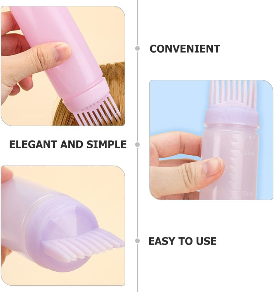 3Pcs Root Comb Applicator Bottle Hair Dye Oiling Tools Graduated Scale for Precise Application for Home Salon Use