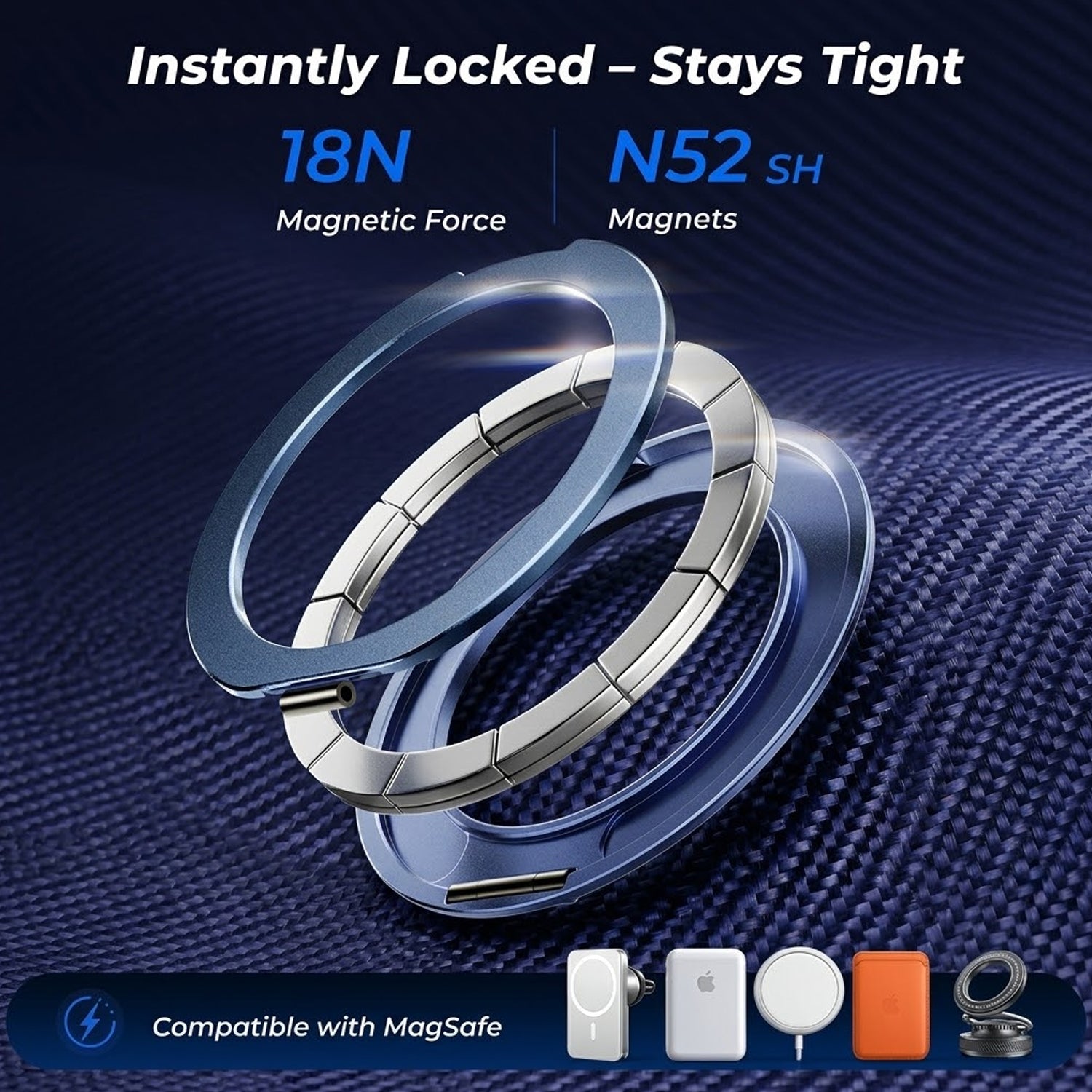 Magnetic ring phone holder case