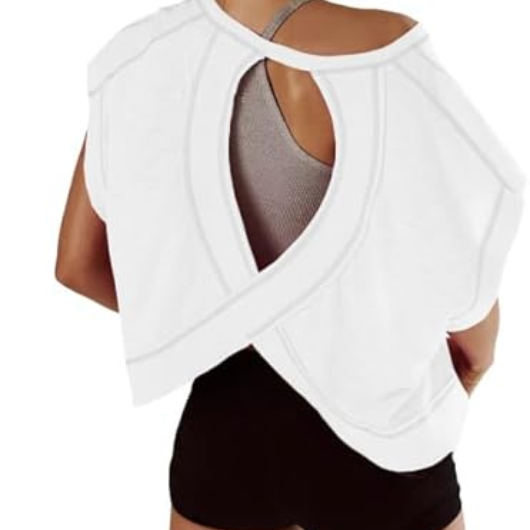 Backless workout top open