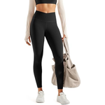 Crossover waistband yoga leggings