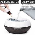 Aromatherapy Essential Oil Diffuser Wood Grain Remote Control Ultrasonic Air Humidifier Cool with 7 Color LED Light