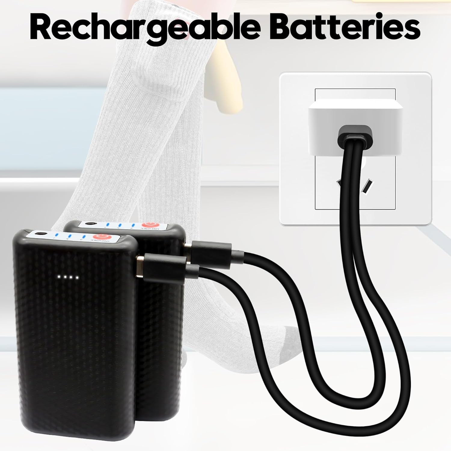 Heated Socks for Men Women - Rechargeable Battery Electric Socks for Chronically Cold Feet - Winter Warm Thermal Washable Unisex Foot Warmer for Hunting Skiing Cycling