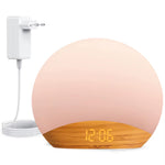 Wood Grain Sunrise Alarm Clock & Sound Machine Nightlight,Digital Dimmable Clock for Bedroom,26 Sleep Sounds,For Baby,Adults,Kid
