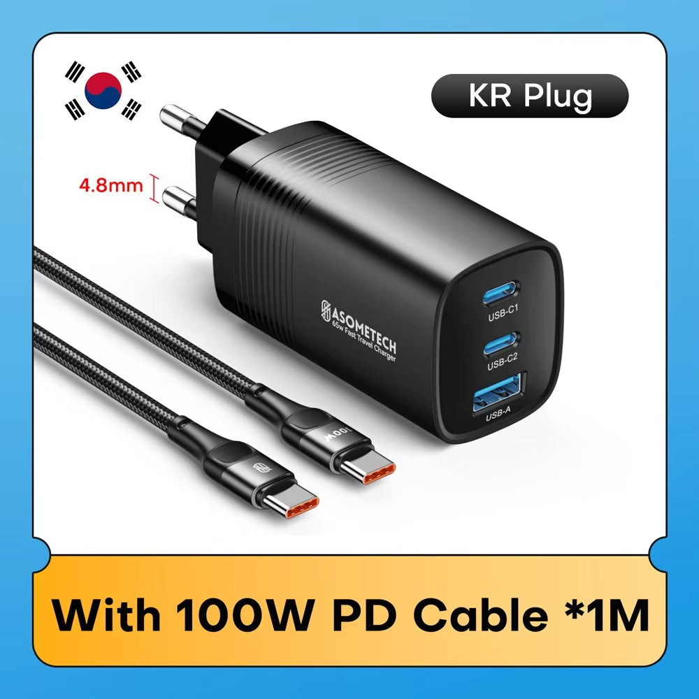 Gan USB Type C Charger 65W 45W PPS PD QC4.0 Quick Charger for Macbook Laptop IPAD Tablet Iphone 14 Samsung S23 Ultra
