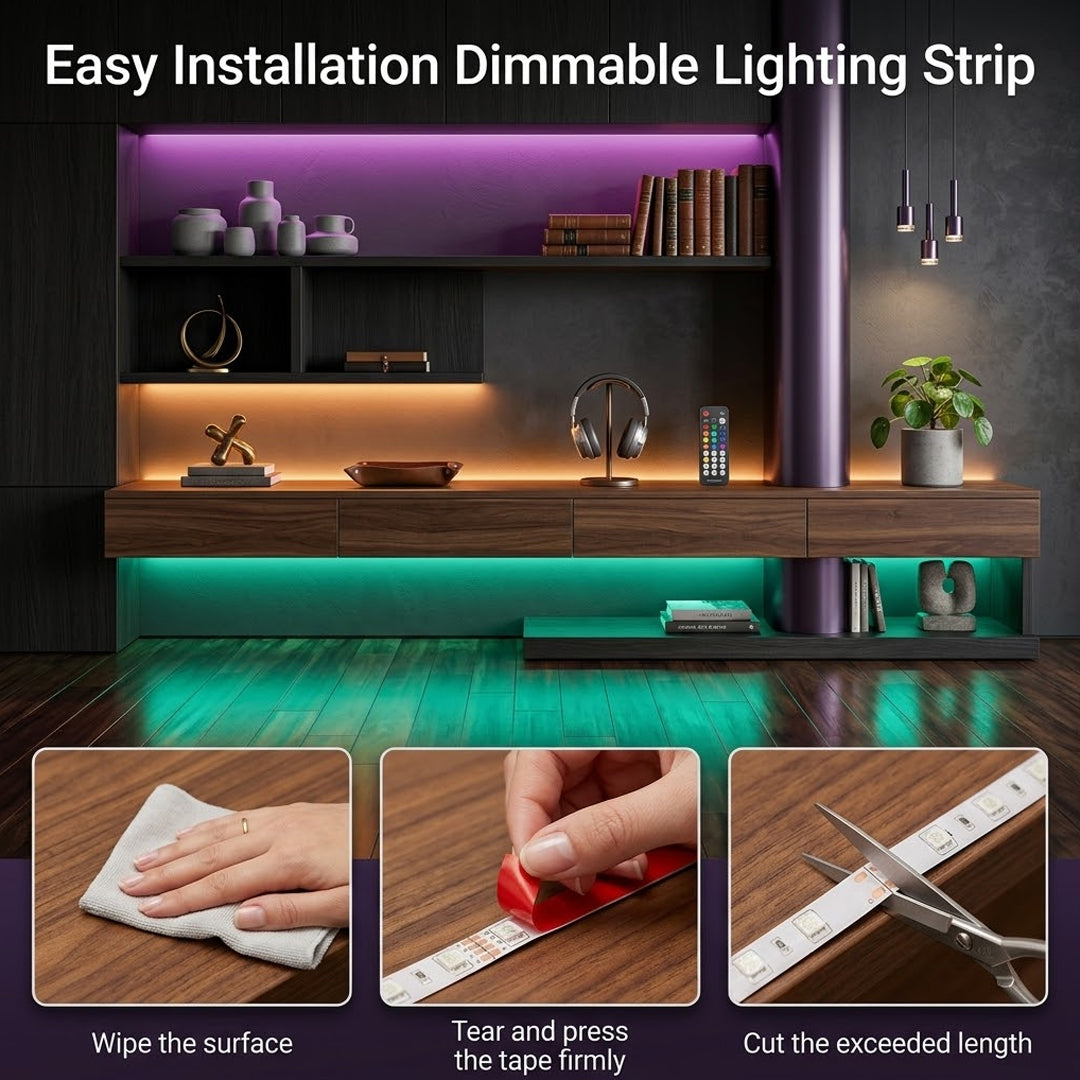 RGB LED strip 50ft remote
