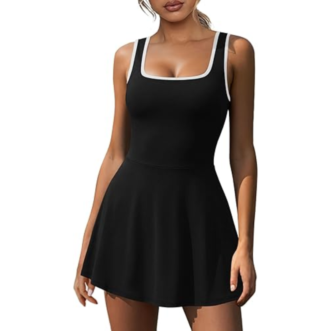Workout dress with shorts built-in