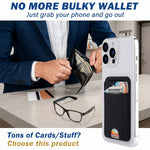 Phone Wallet Stick on Card Holder Adhesive Pocket for Iphone Samsung Back Case