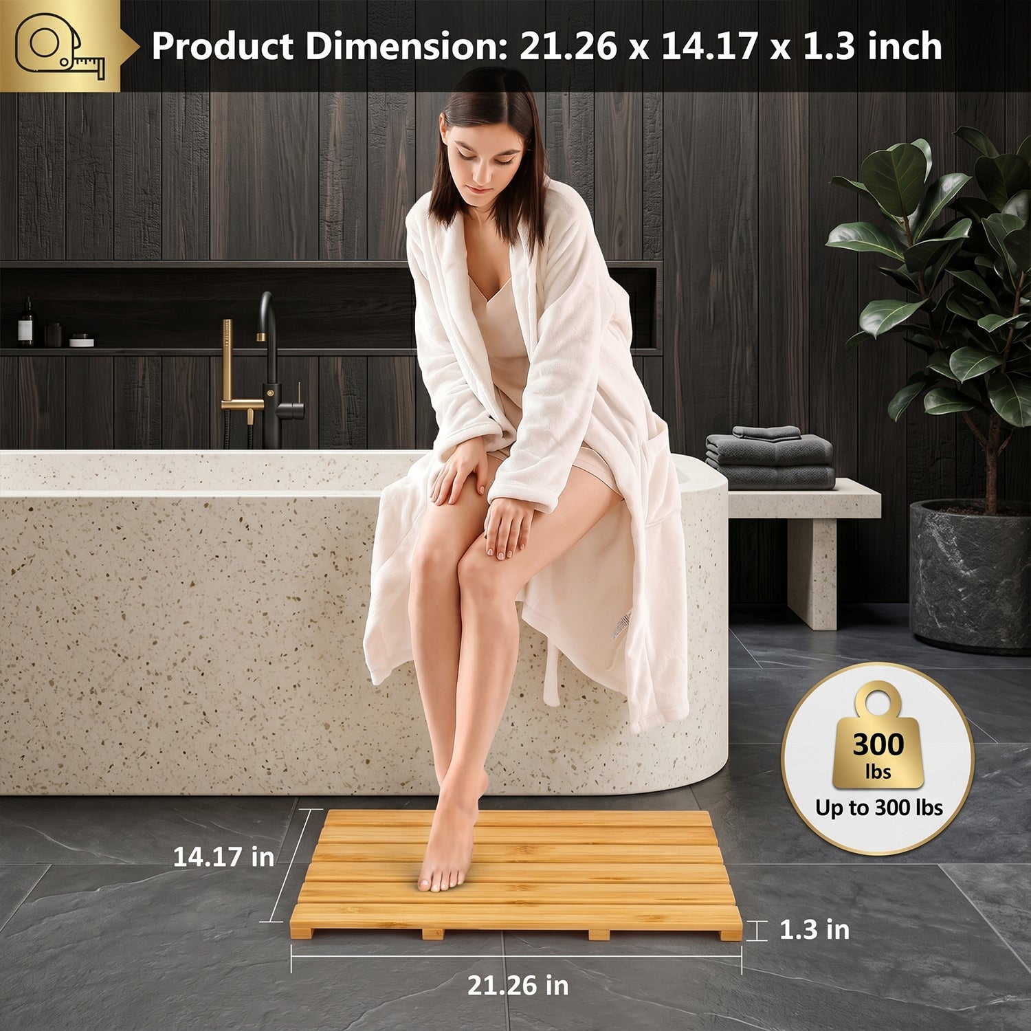 Bamboo bath mat eco