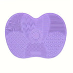 Apple Shaped Silicone Makeup Brush Cleaning Pad-Efficient & Portable & Reusable Makeup Brush Cleaning Mat with Suction Cup
