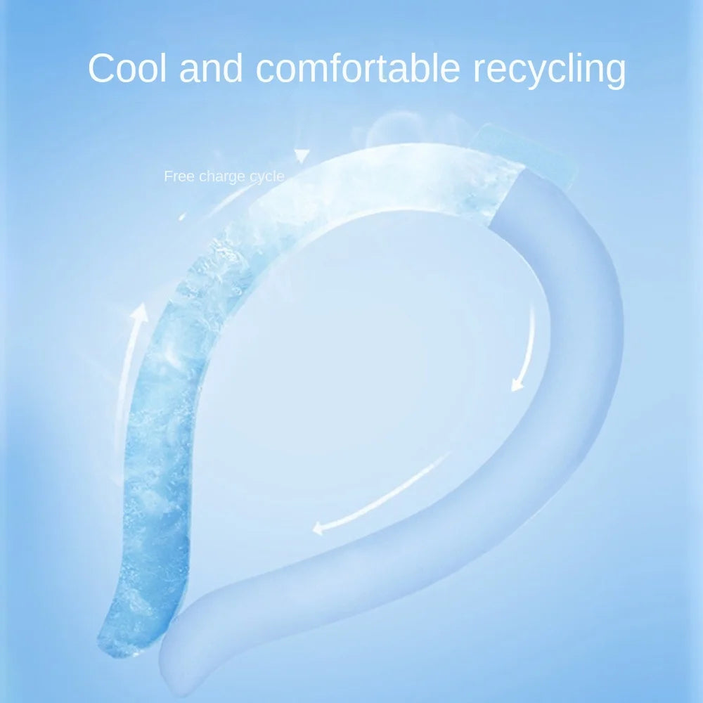 1/2Pcs Summer Gadget Neck Cooling Ring Portable Cool Tube Neck Cooler Collars Reusable Wearable Ice Cushion Pillow Cycling