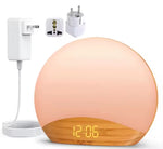 Wood Grain Sunrise Alarm Clock & Sound Machine Nightlight,Digital Dimmable Clock for Bedroom,26 Sleep Sounds,For Baby,Adults,Kid