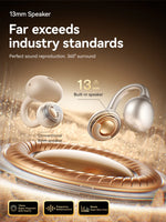 Clip-On Earbuds Wireless Open Ear Earbuds Headphones with Auto L-R Recognition Omni Tap Control Immersive Sound JR-OE3