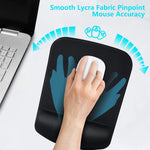 Ergonomic Mouse Pad with Wrist Support Gel Mouse Pad with Wrist Rest, Comfortable Computer Mouse Pad for Laptop, Mousepad with Non-Slip PU Base for Working Studying Easy Typing & Pain Relief