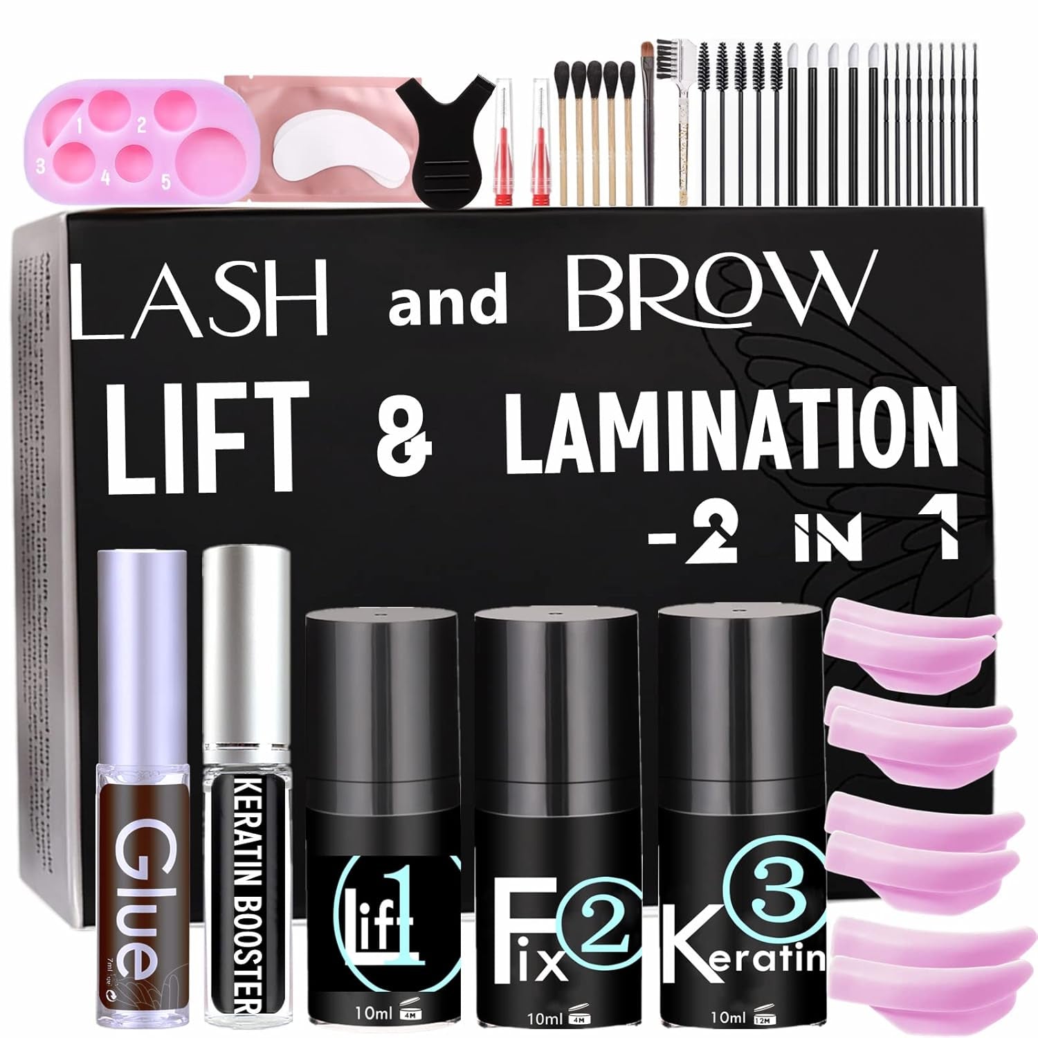 Lash Lift Kit - Eyebrow Lamination Kit Fast 5 Minutes Eyelash Perm Kit Home & Professional Use Eyelash Lift Kit Lash Perm Kit Eyebrow Lift Kit (Big Lift Kit)