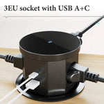 YINKA Pop up Table Socket Lifting Socket, USB Type-C Outlet, EU Socket, 15W Wireless Charge, Desktop Hidden Lifting Socket