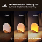 Wood Grain Sunrise Alarm Clock & Sound Machine Nightlight,Digital Dimmable Clock for Bedroom,26 Sleep Sounds,For Baby,Adults,Kid