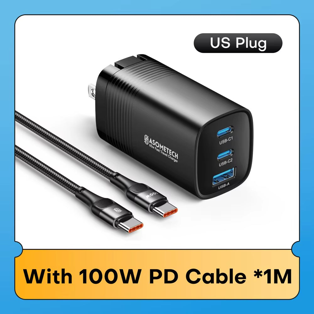 Gan USB Type C Charger 65W 45W PPS PD QC4.0 Quick Charger for Macbook Laptop IPAD Tablet Iphone 14 Samsung S23 Ultra