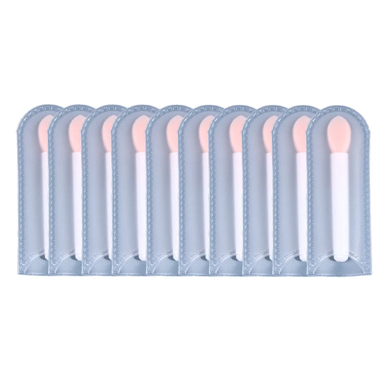10Pcs Silicone Lip Brush Set Small Makeup Brushes Lipstick Applicator Brushes for Lip Care Makeup Use