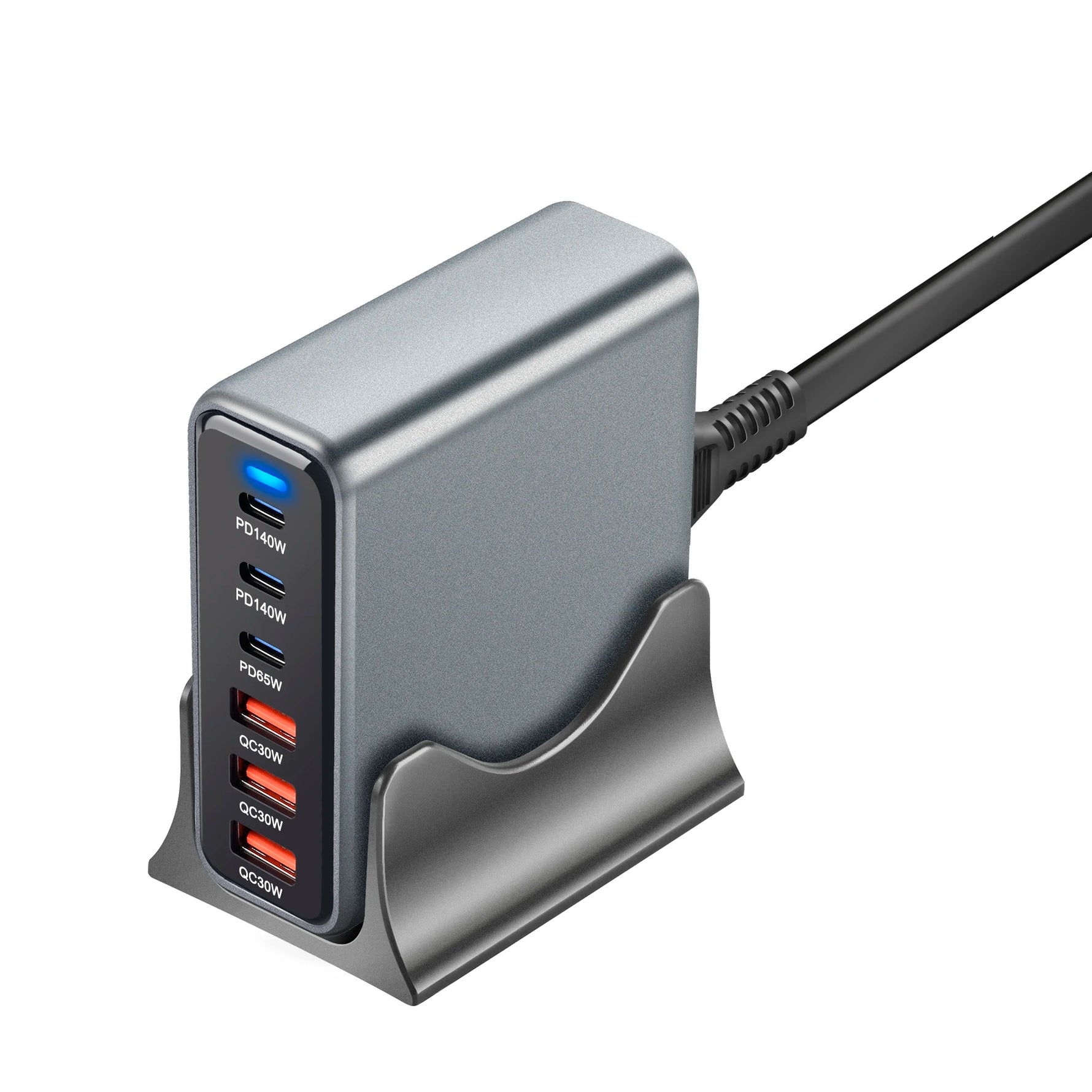 435W 6-Port Gan Desktop Power Station 3C3A USB-C PD Fast Charger Universal Multi-Device for Phone Charging Station