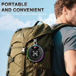 Bluetooth Shower Speaker, IPX7 Waterproof Portable Wireless Speaker with Suction Cup, 12H Playtime, 360° Sound, RGB LED, Hands-Free Calls, Mini Speaker for Bathroom Pool Beach Outdoor, Blue