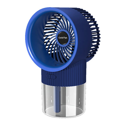 Misting Spray Fans, Portable Electric Fan Rechargeable Cooler Spray Humidifier with Usb for Dorm Office Desktop, Blue