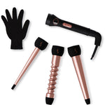 Rose Fold Ceramic Oil Aluminum through Interchangeable Head Curling Iron Set