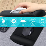 Ergonomic Mouse Pad with Wrist Support Gel Mouse Pad with Wrist Rest, Comfortable Computer Mouse Pad for Laptop, Mousepad with Non-Slip PU Base for Working Studying Easy Typing & Pain Relief